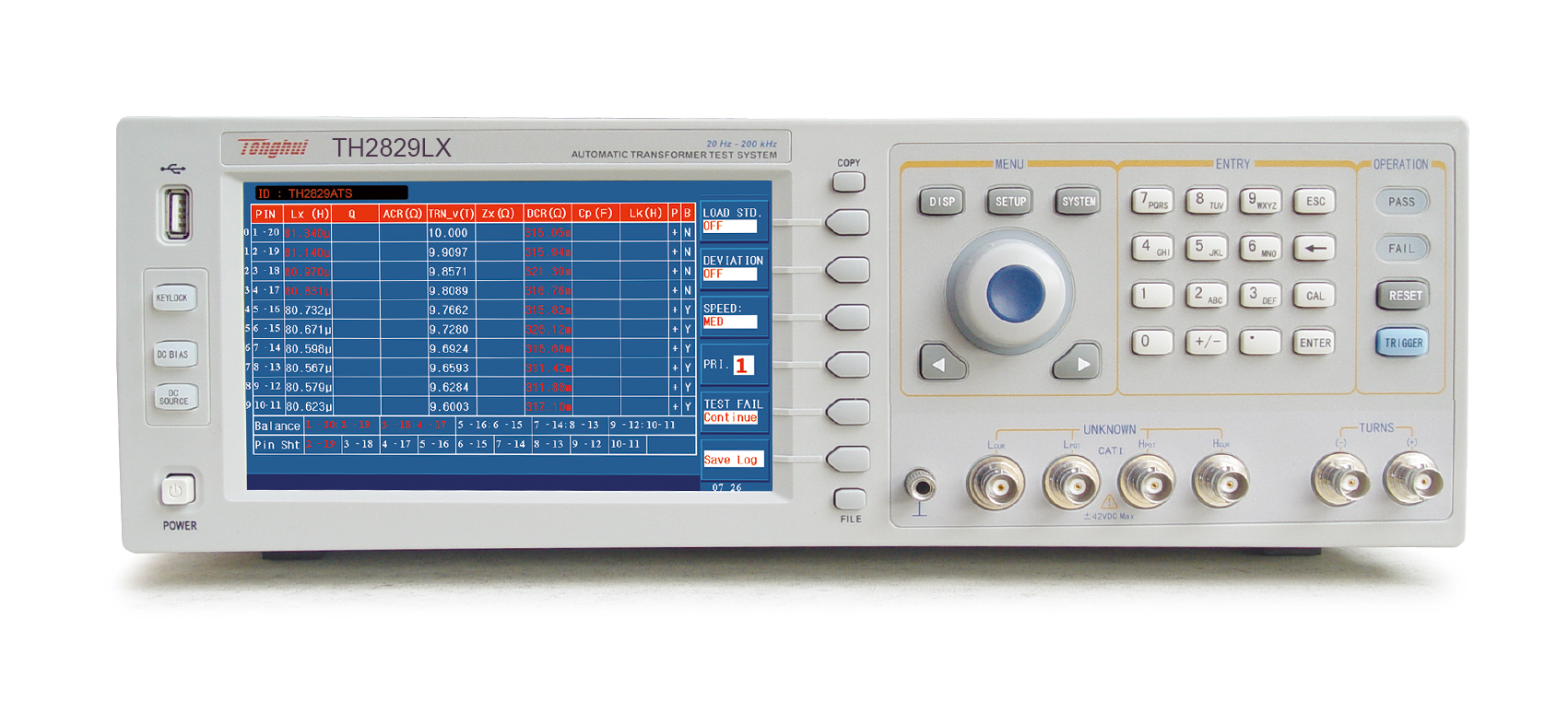 TH2829LX 自动变压器测试系统