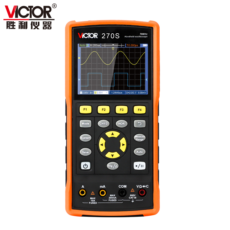 VICTOR 240/240S/270/270S/2102/2102S/2202/2202S双通道手持式示波表示波器、万用表、信号源三合一