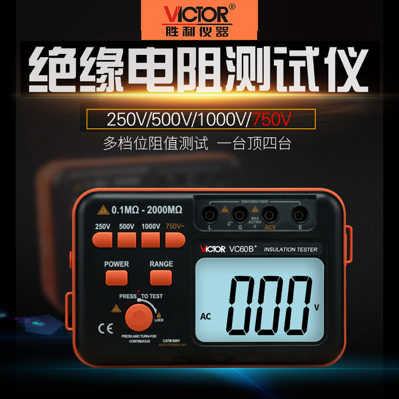 绝缘电阻测试仪 数字兆欧表 250V/500V1000V摇表